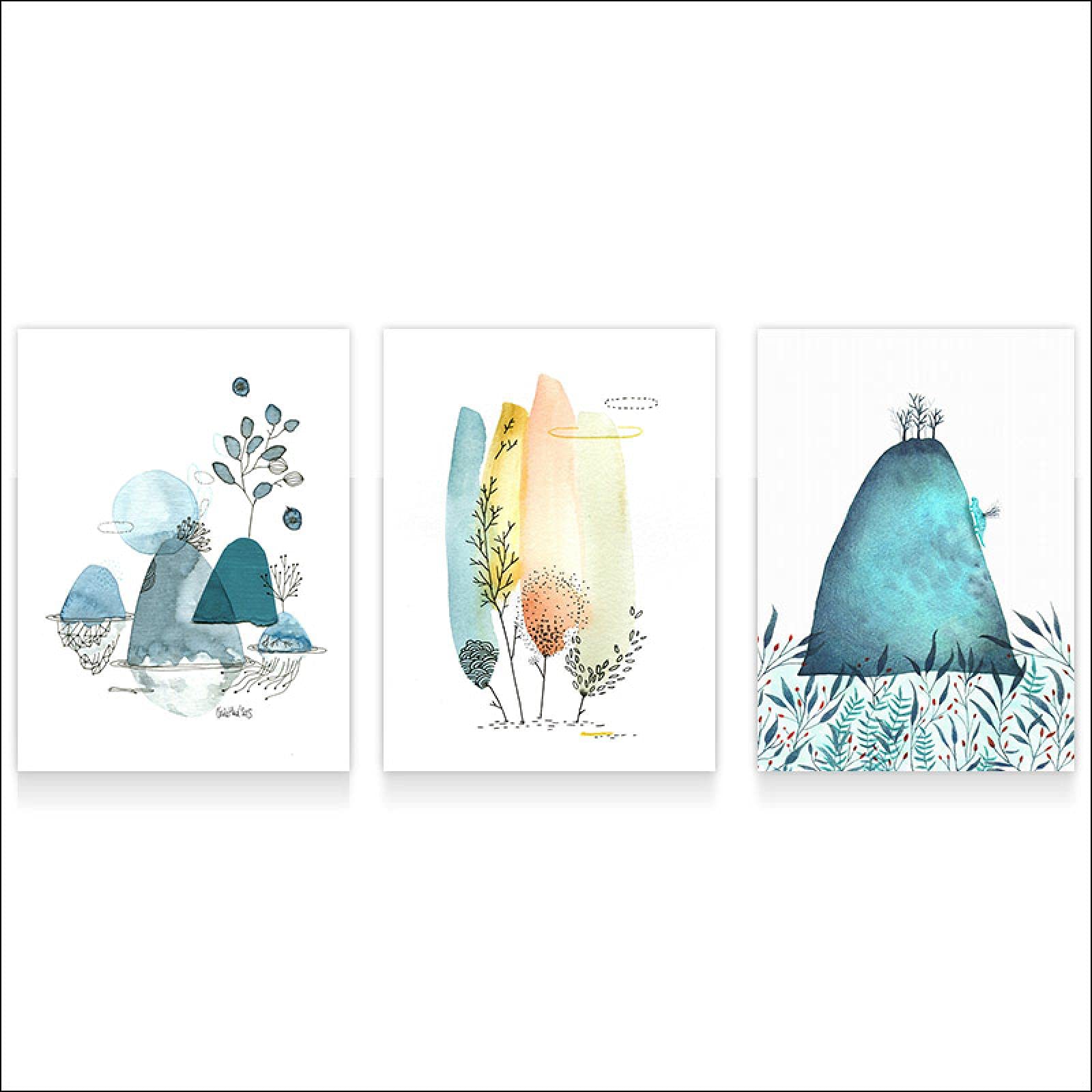 Affiche décor impression murale moderne triptyque abstrait pour design intérieur 50x70cm - 8