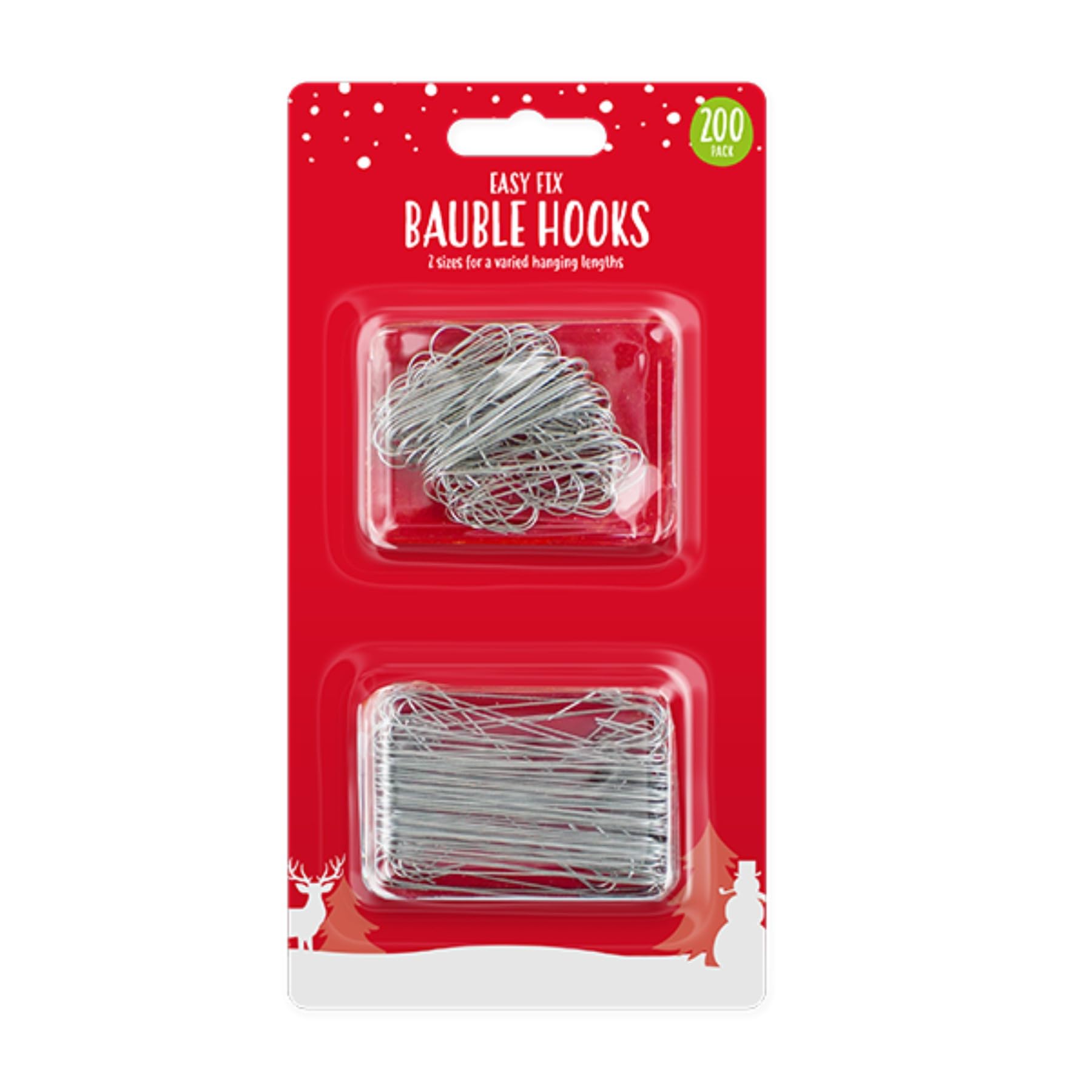 Widdle Gifts 200 Christmas Tree Hooks Ornament Bauble - Multi-Purpose Silver Hooks 7573