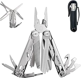 Maerd P11 Multitool, 19in1 Premium Hard Stainless Steel Multi Tools Self-Locking, Outdoorsman Survival Camping EDC Multitools, Saw, First Aid Scissors, Sturdy Pliers, Hexagon Wrench