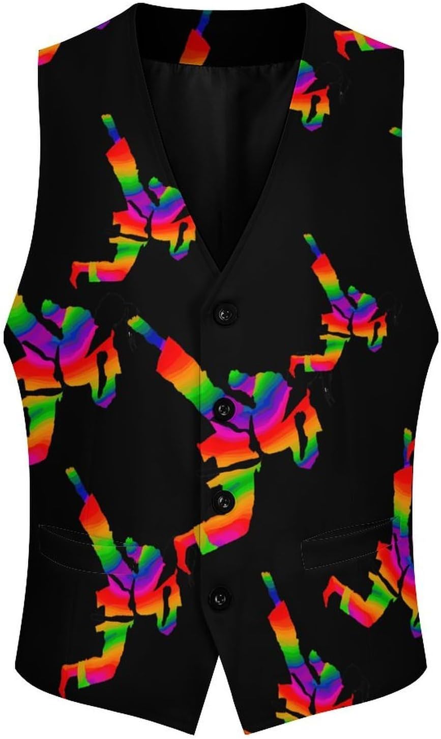 Karate Martial Men's Suit Vest Formal Vests Casual Dress Fit Waistcoat Casual Tuxedo for Business