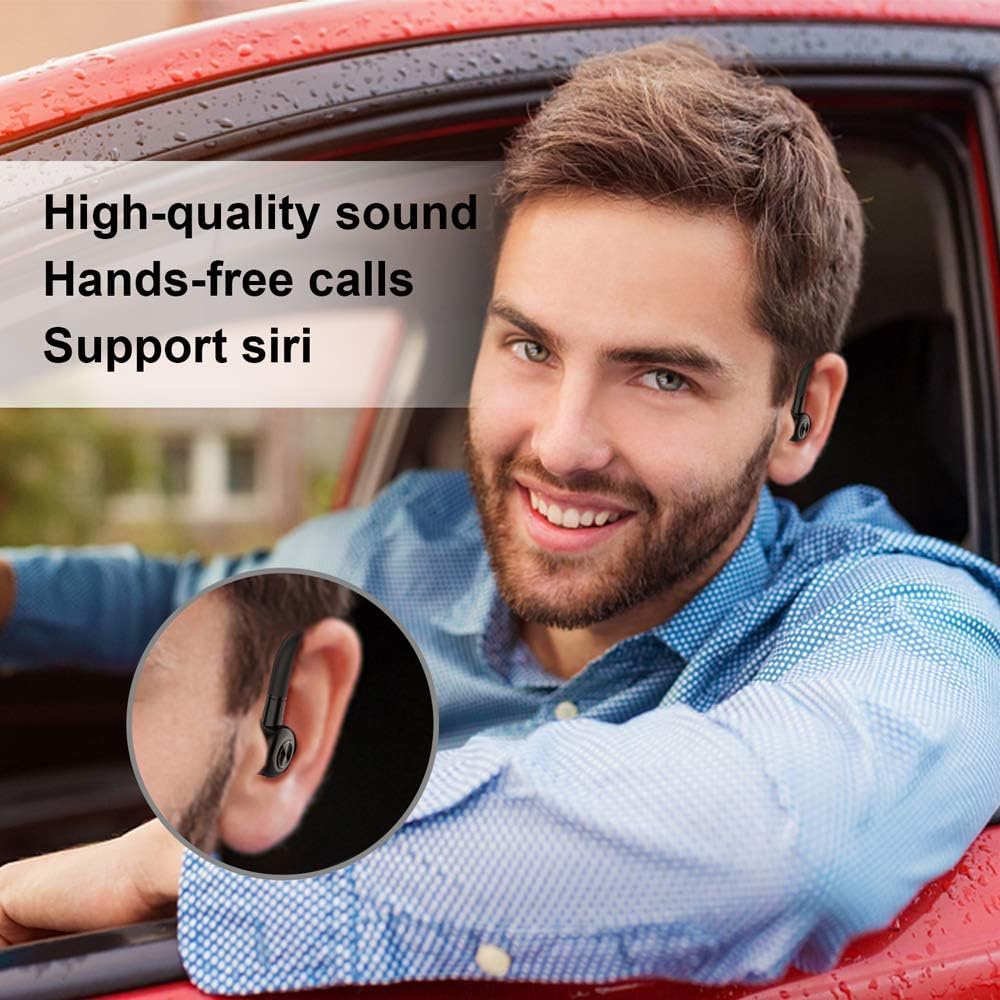 Casque Bluetooth 5.0, Casque Mains Libres D'une Durée de 22 Heures , Oreillette sans Fil Bluetooth avec Suppression du Bruit et Anti-Transpiration IPX4 pour Le Bureau, Les Affaires, La Conduite