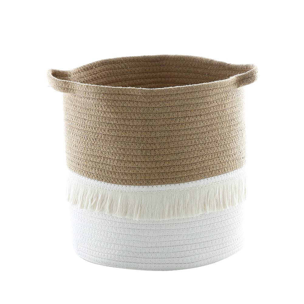 Rieten mand met handvat en deksel wasmanden opbergmand stof opslag bakken manden voor geschenken plank manden outdoor mand kleding mand wasbakken (Size : 37 * 37 * 42CM