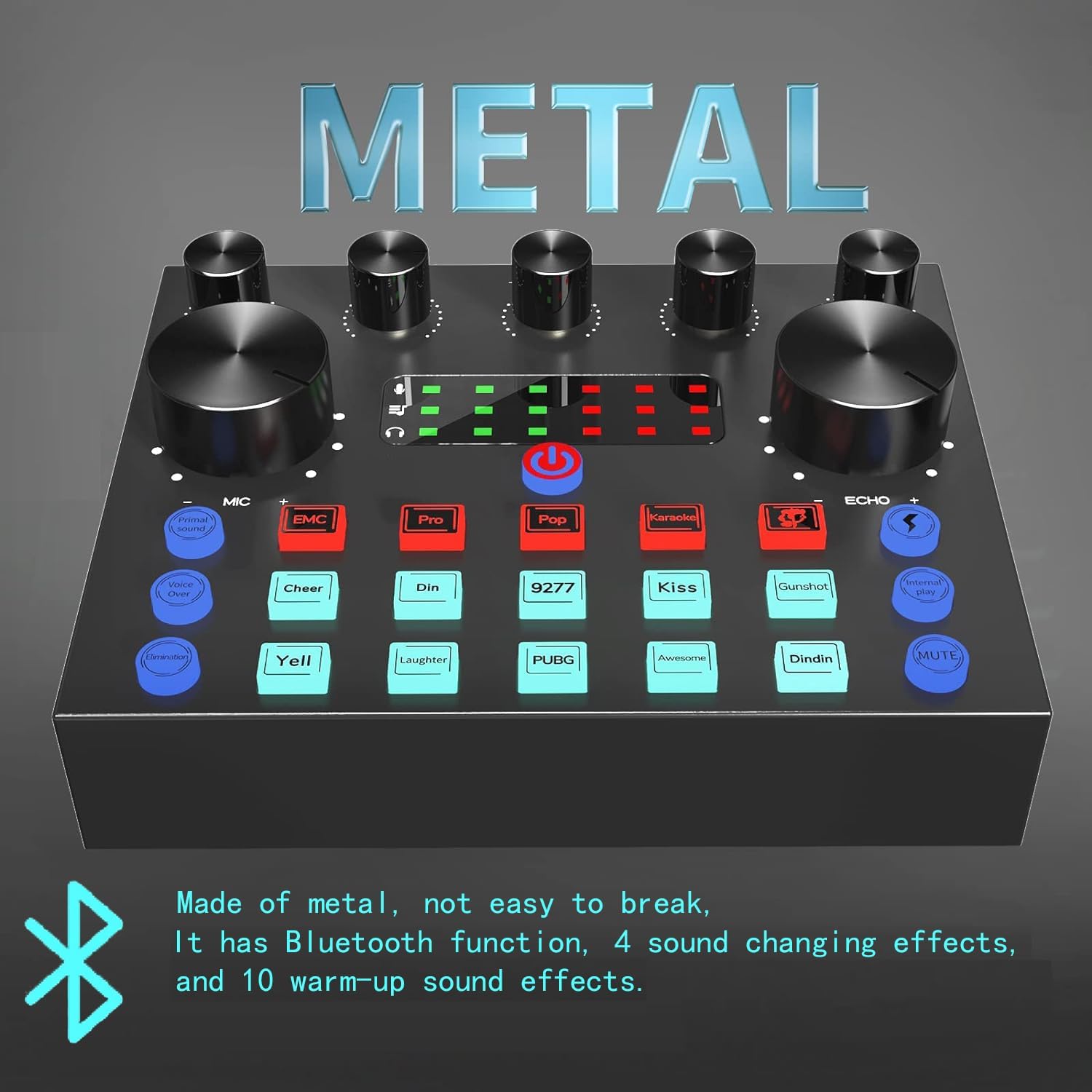 Mesa de Mezclas Dj Set Tarjeta de Sonido Externa USB,Sicomne Interfaz Audio Controladora DJ Set con Mezclador Audio Cambiador de Voz, para Streaming Gaming Karaoke Video Youtube Black