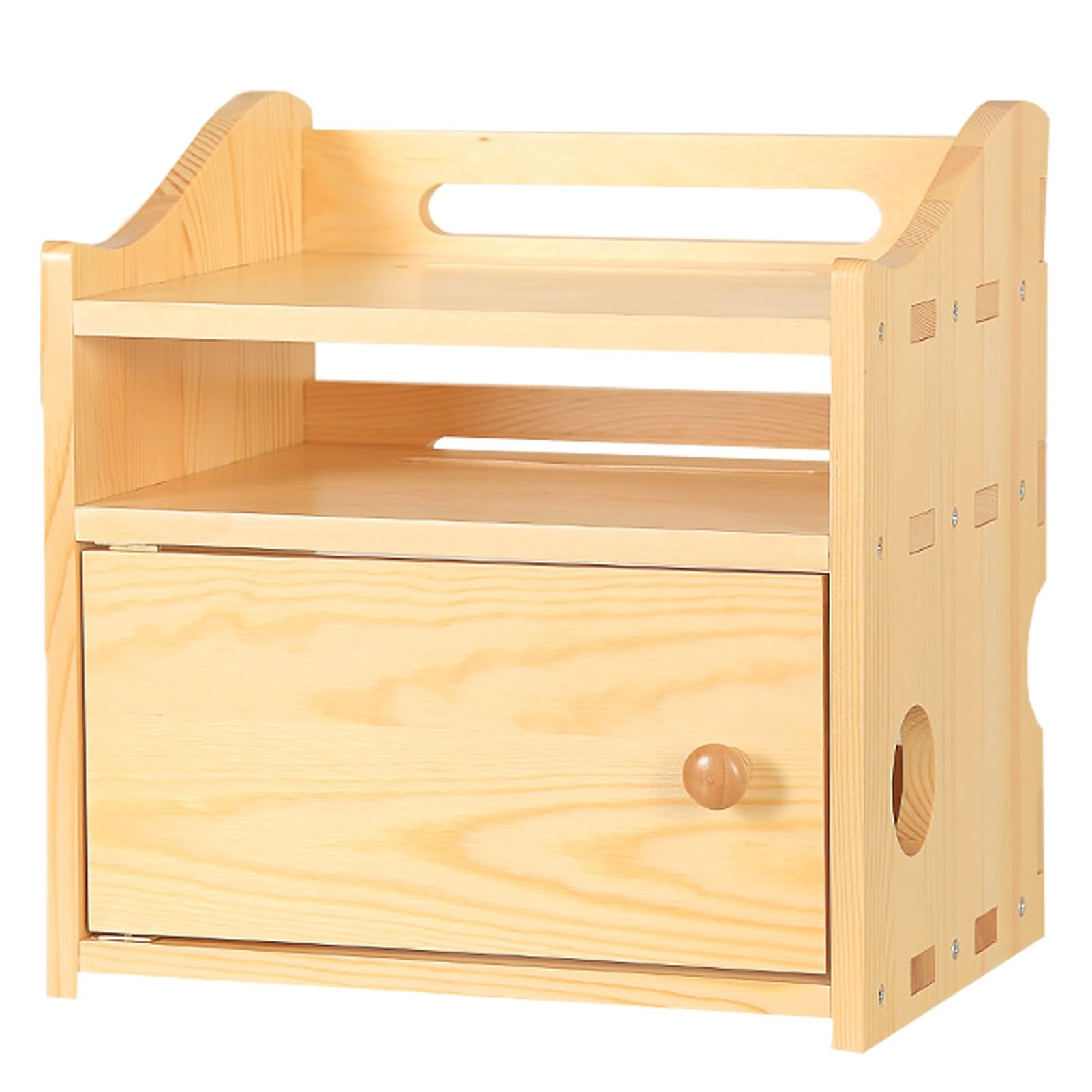 Meiiron WiFi Router Storage Box on Desktop, Wooden Tidy Organiser Storage Rack Wall Hanging WiFi Router Modem Floating Shelves Home Decorative (Color : A)