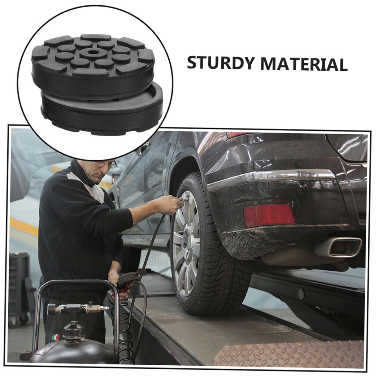 MAGICLULU 6Pezzi Gomma Ottagonali Per Martinetti Auto Adattatori Per Sollevamento Protezione Pavimento e Stabilità Per Attrezzature Sollevamento