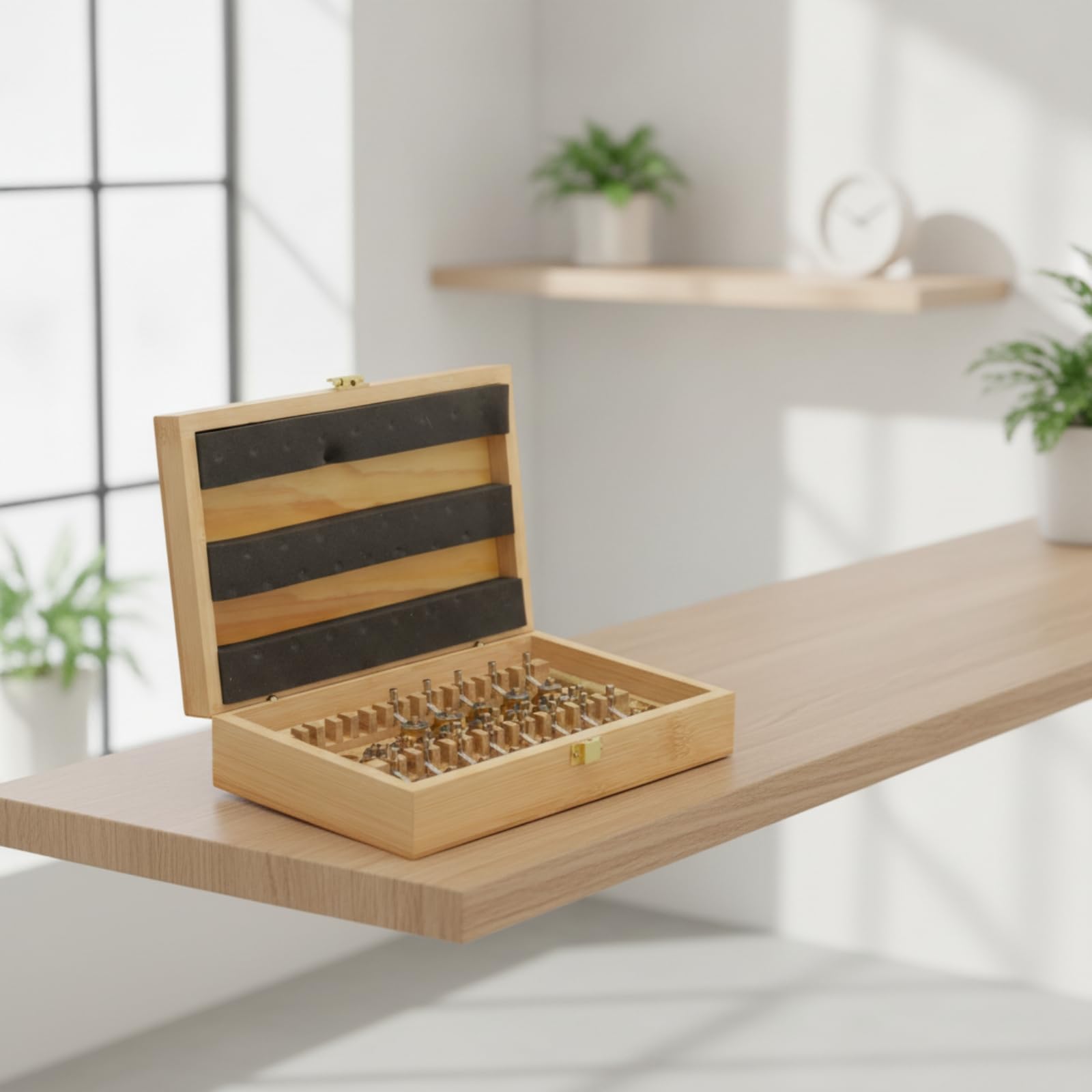 Harilla Watch Repair Winder Set Chiavi Carica Orologio Set Avvolgitori Chiave Ottone Strumento Manuale Custodia Legno Bambù con Scomparti per Manutenzione Orologi E Tasca Banco Lavoro Fai da Te