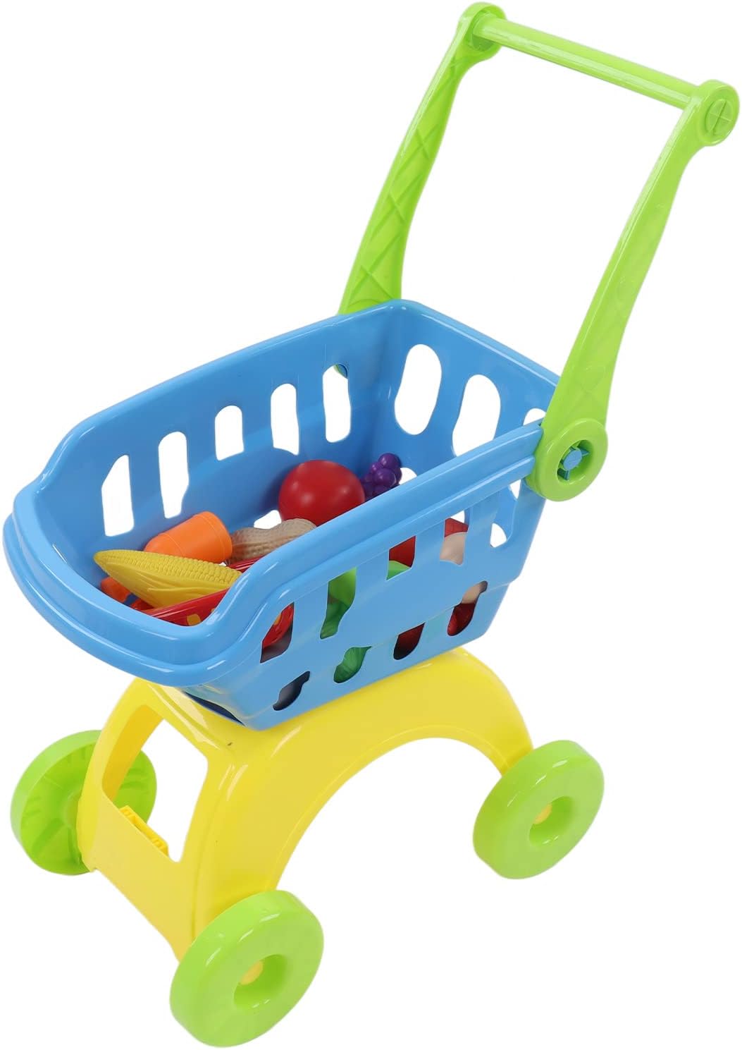 BTIHCEUOT Fruit Shopping Cart Toys, High Simulation Fall Resistant Multipurpose Kids Shopping Cart Toy Funny for Children