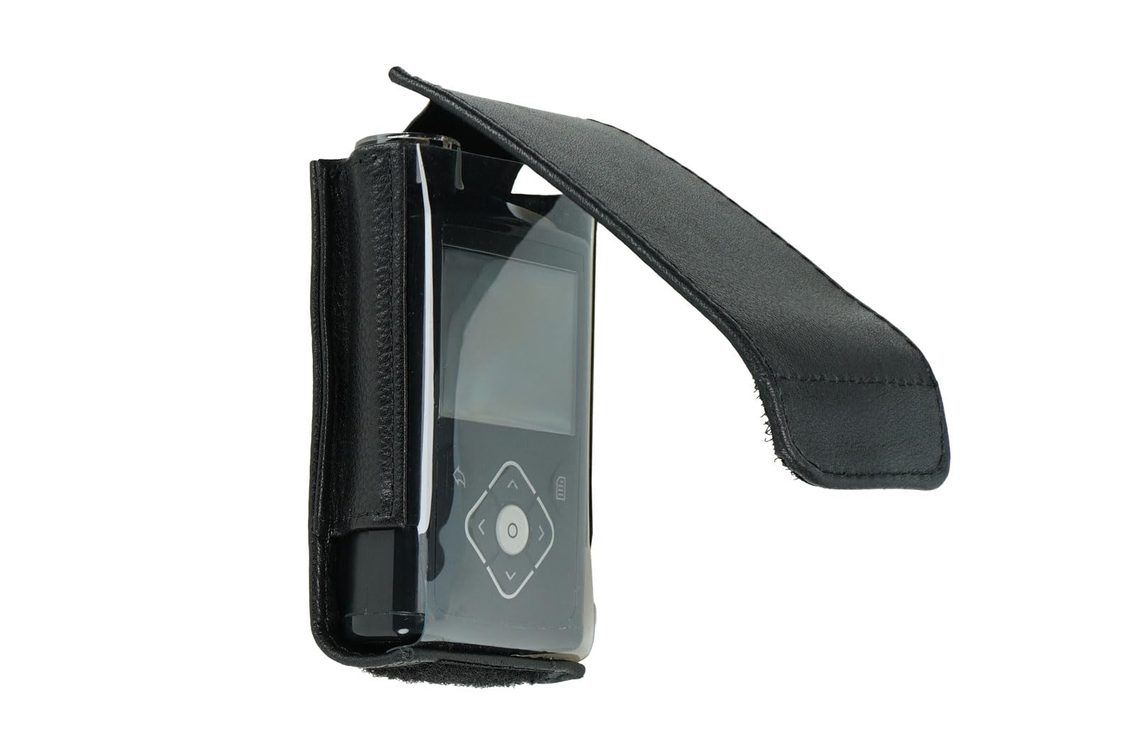 caseroxx vera pelle Borsa per pompa insulina compatibile con le pompe insulina Medtronic MiniMed serie 600 e 780G, fondina di protezione con clip da cintura in nero