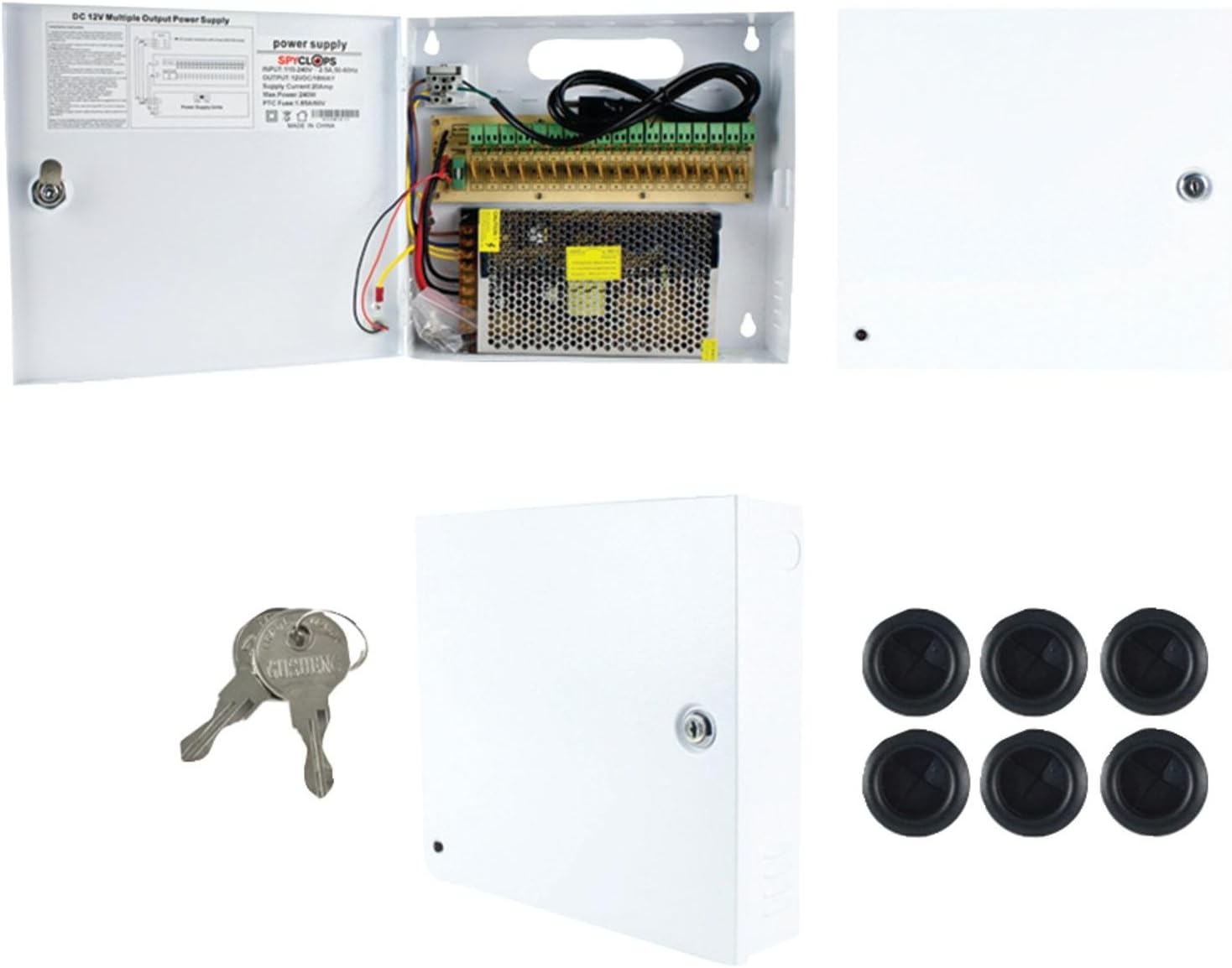 Spyclops SPY-DB18W20A Power Distribution Box, 18-Way, 20-AMP