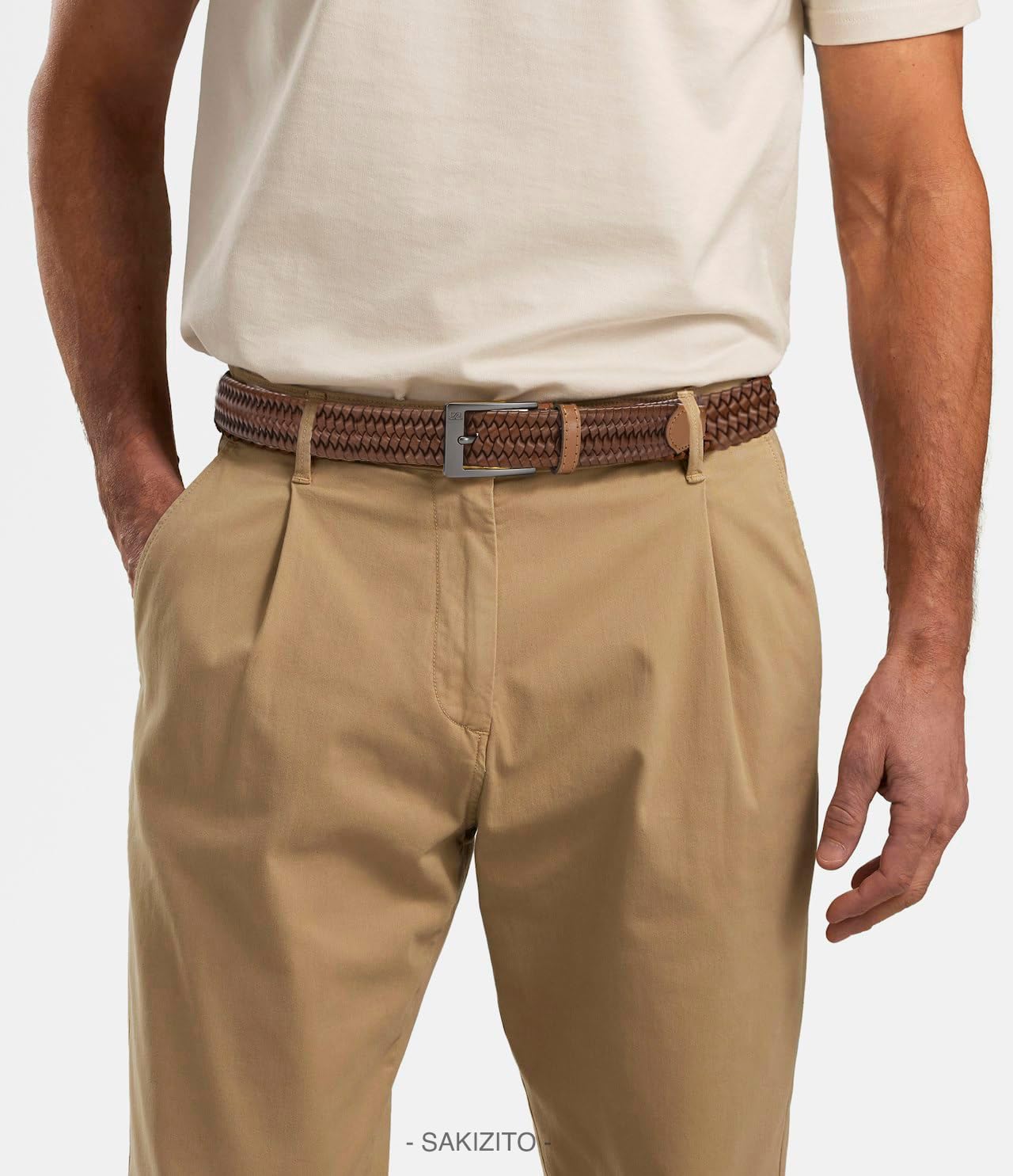 Leather Braided Belts Men - 1 1/4“ Woven Stretch Belts for Men Casual Dress - Elastic & Exceptionally Durable - Image 4