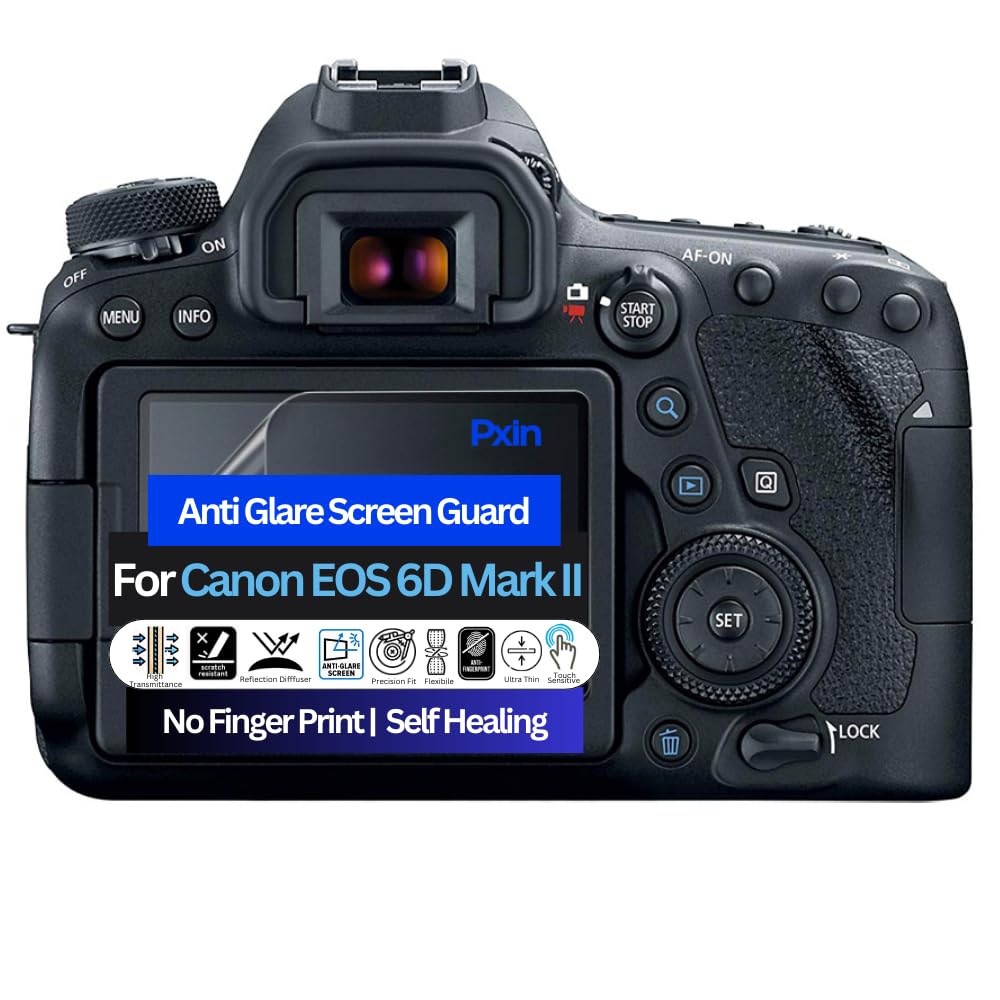 PxIn Anti-Glare Screen Guard compatible with Canon EOS 6D Mark II Camera | Matte Finish | Scratch Resistant | 4K HD Clarity | Fingerprint & Smudge Proof