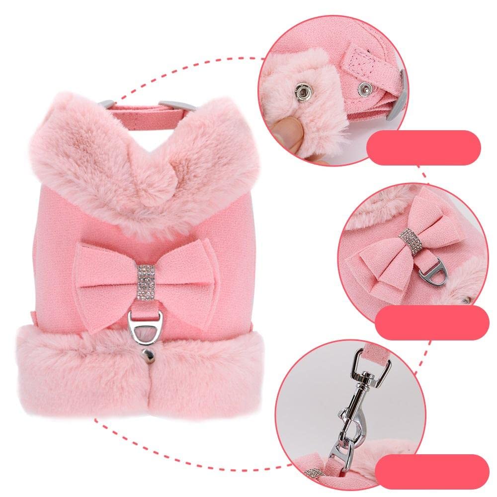 Arnés para perro con correa para perros pequeños, chaleco cálido para cachorros, diseño cómodo y duradero