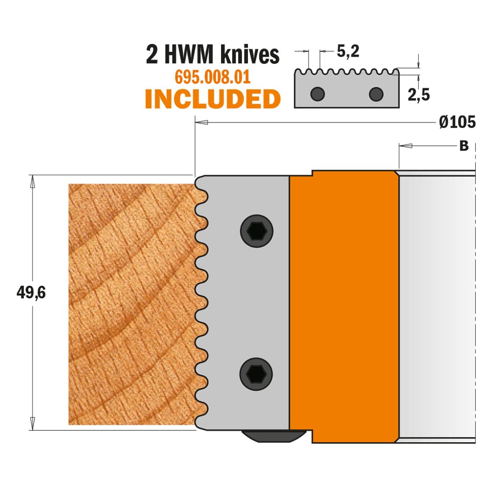 CMT 694.008.35 GŁOWICA P/PROFESJONALNE NÓŻA HW Z2 D=105X49,6X35