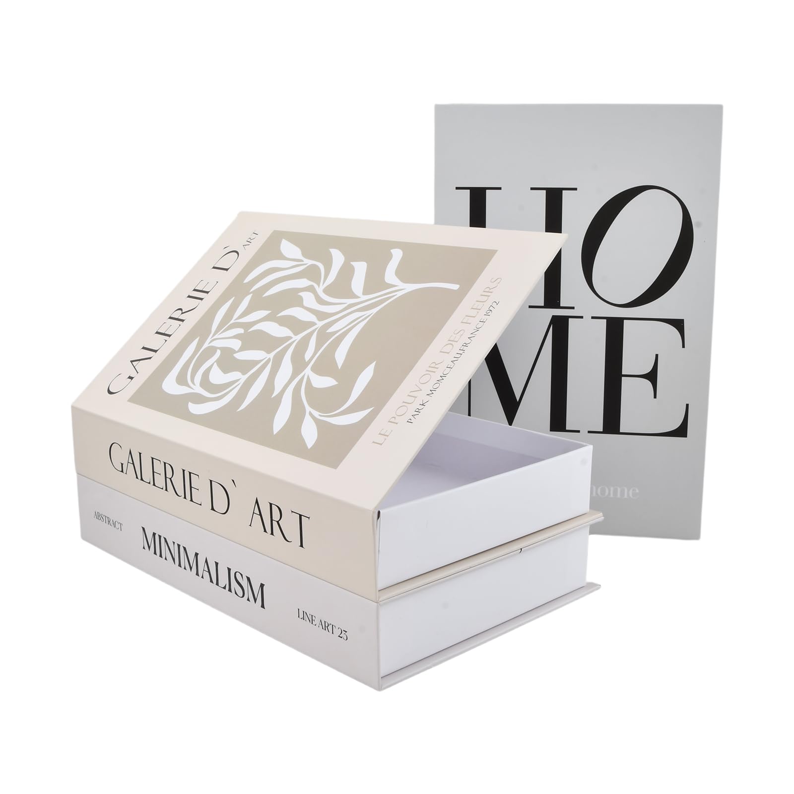 3 Pezzi Libri Decorativi Arredamento, Libri Finti Decorativi Design Moderno, Finto Libro Scatola Portaoggetti con Chiusura Magnetica, Set Impilabile per Uffici, Soggiorni e Librerie