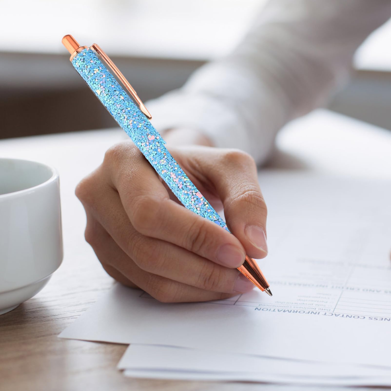 STOBOK 12pièces Stylo à Bille Métal Décoratif Stylo à Bille à Pression Pailleté Pour Étudiants Et Écriture Fluide Et Portable Pour Anniversaires Et Activités Scolaires