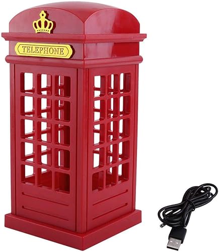 Miniatura 7 de ASHATA Cabina de teléfono retro LED lámpara de noche táctil regulable mesa escritorio luz para dormitorio estudiantes dormitorio dormitorio