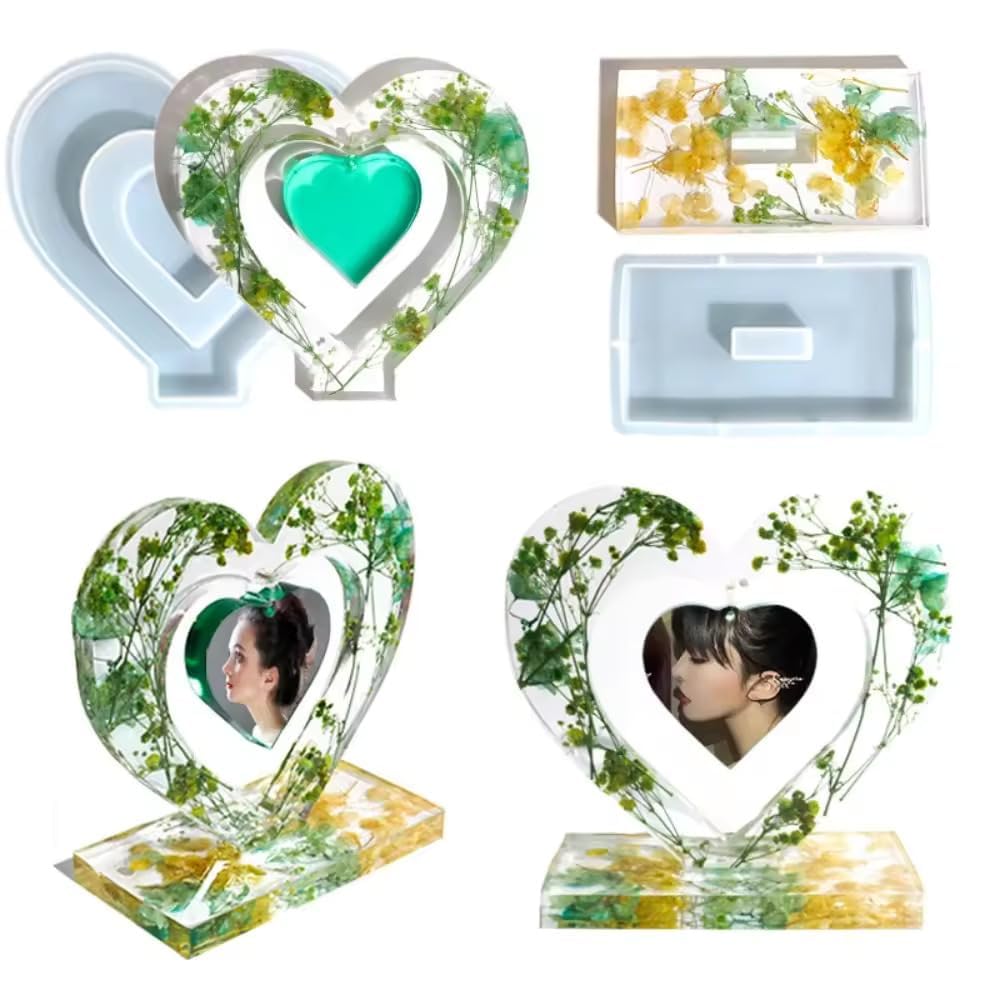Large Silicone Mould Hanging Heart Shaped Picture Frame Photo Display for Anniversay gifiting DIY Crafts Home Decoration Wedding (Centre Hanging Heart Photo Frame Mould)-image-19