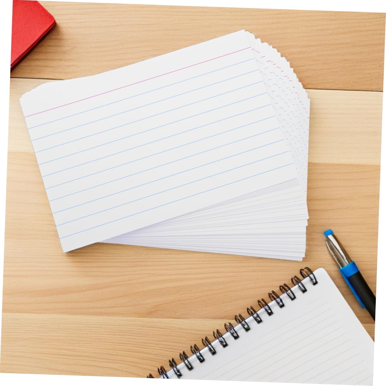 NUOBESTY Linierte Karteikarten und Glatter Schreibfläche mit Klaren Horizontalen Linien 200 aus Papier für Büro Schule und Abschlussfest Notizen