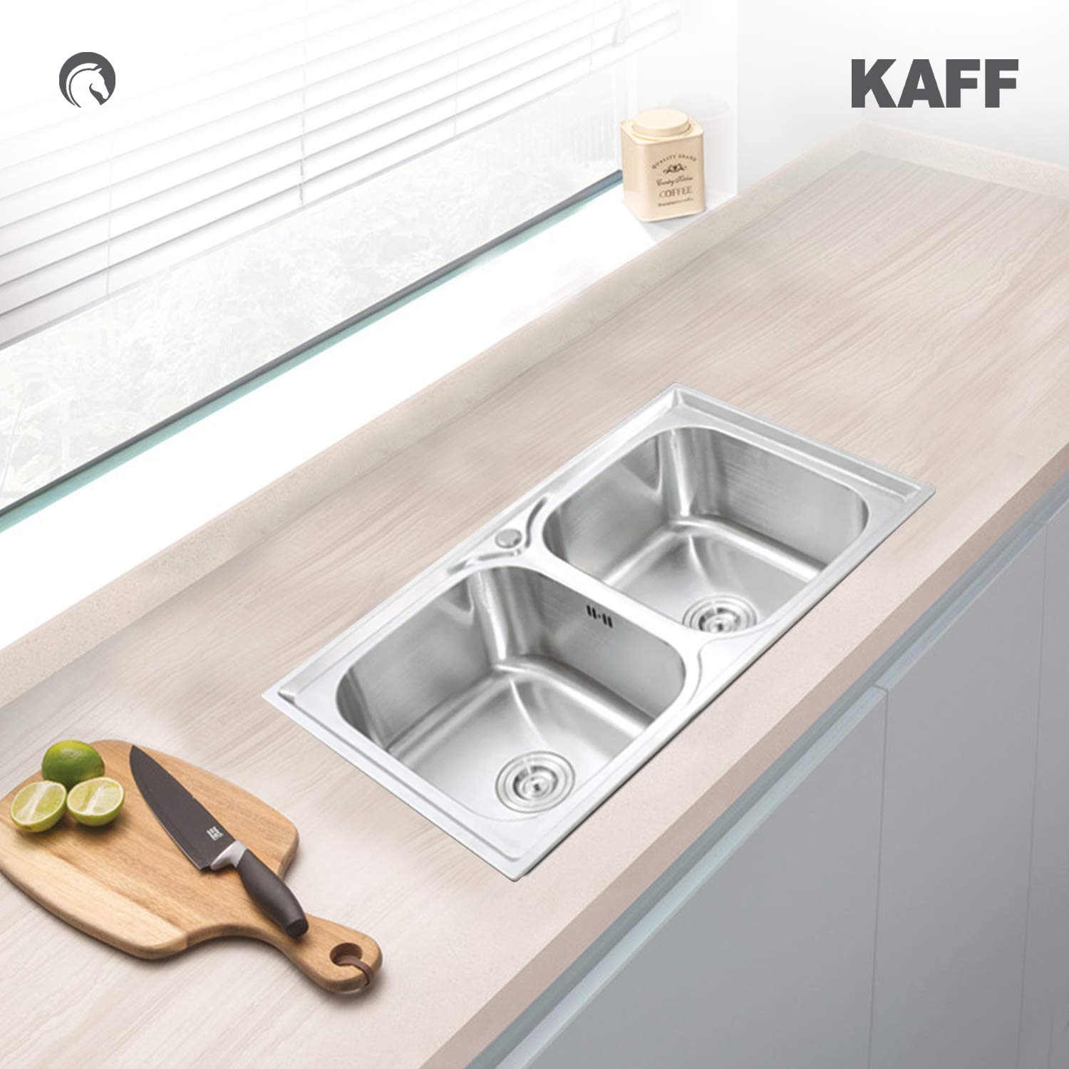 KAFF KS 85 DB | Double bowl stainless steel sink | Anti