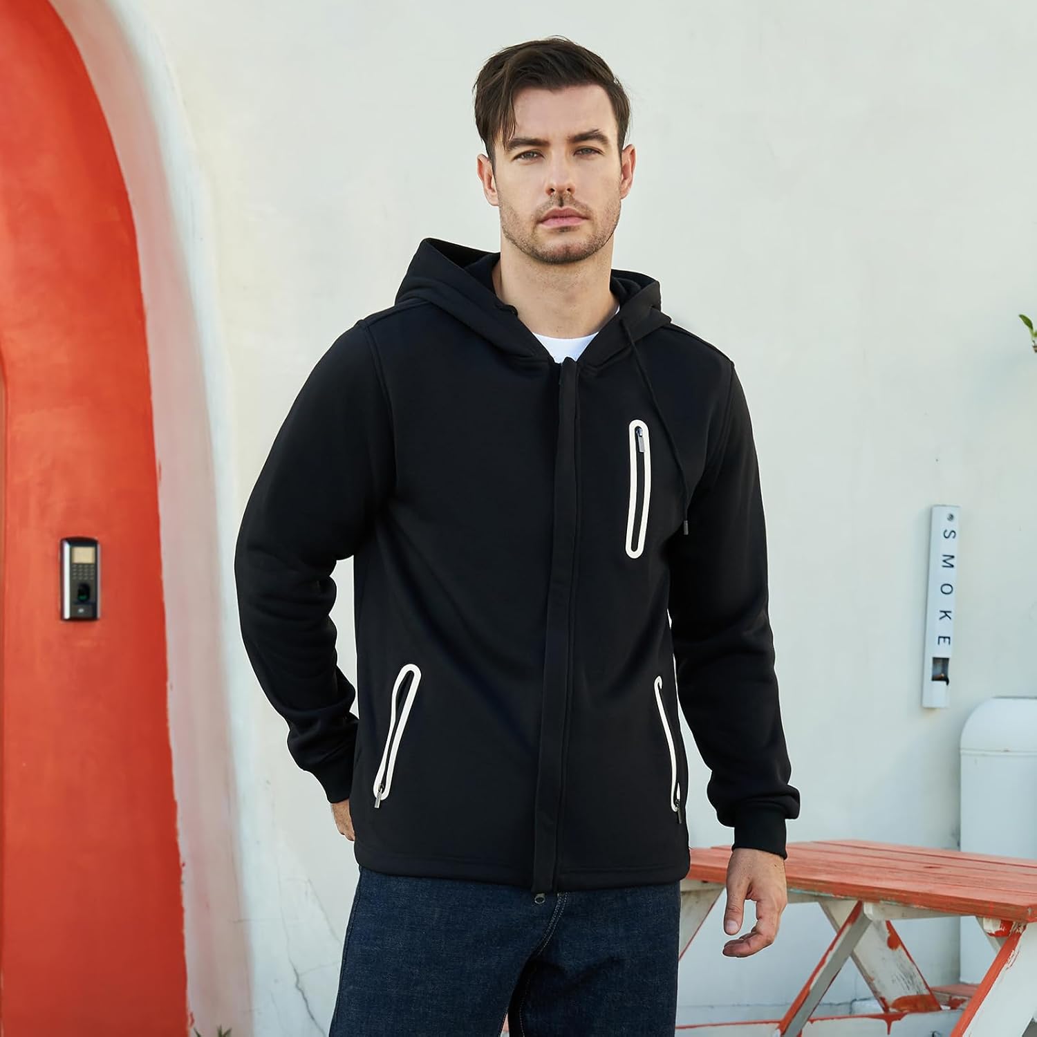 AOTORR Mens Hoodies Regular fit Zip Up Hoodie with Pockets Long Sleeve Full-Zip Hooded Sweatshirt - Image 5