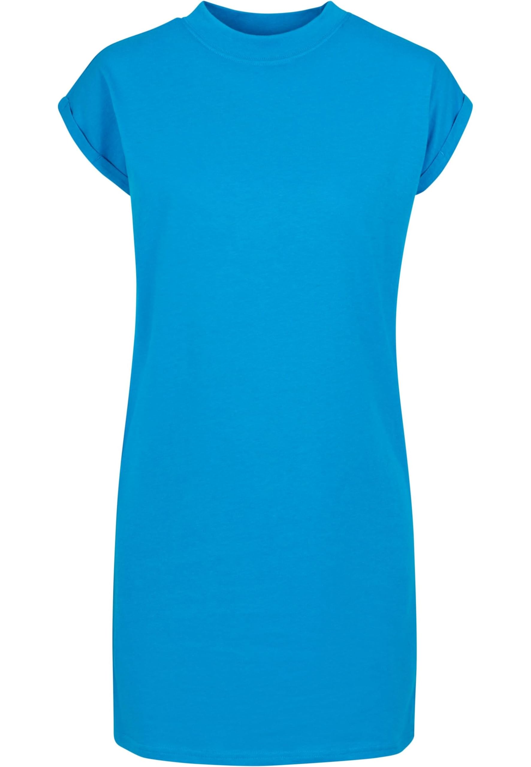 Urban Classics Damen Turtle Extended Shoulder Dress – Baumwoll Kleid mit Stehkragen & überschnittenen Schultern, Regular Fit für Freizeit, Alltag & Streetwear,Hawaiianblue,M