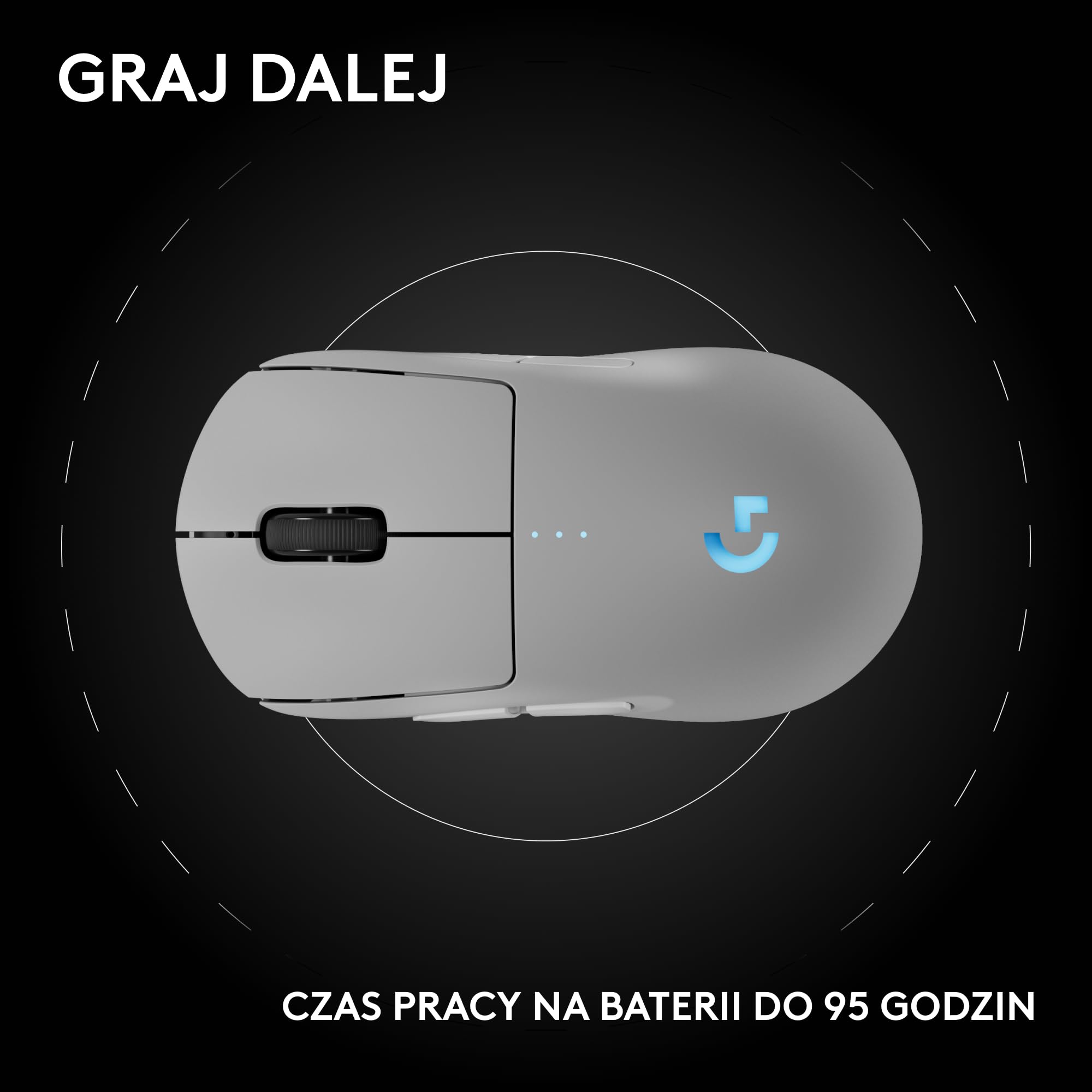 Bezprzewodowa mysz do gier PRO 2 LIGHTSPEED, do 4 konfigurowalnych i przełączanych magnetycznych przycisków bocznych, ładowanie przez USB-C, czujnik 32k DPI do komputerów PC/Mac