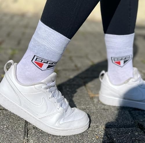 Kit 3 Pares Meia Casual Licenciada São Paulo Futebol Clube Tam 34 a 39