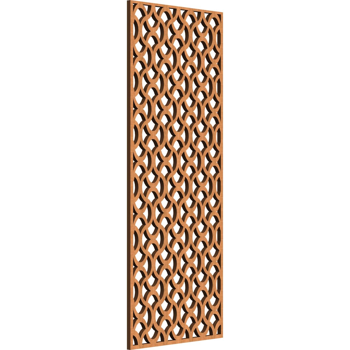 13 3/8"W x 34 3/8"H x 3/8"T Resort Decorative Fretwork Wood Wall Panels, Cherry