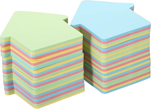 Miniatura 6 de PATIKIL Notas adhesivas con forma de casa de 2.7 x 2.7 pulgadas, 3 blocs de notas autoadhesivas, 100 hojas coloridas y brillantes para oficina en