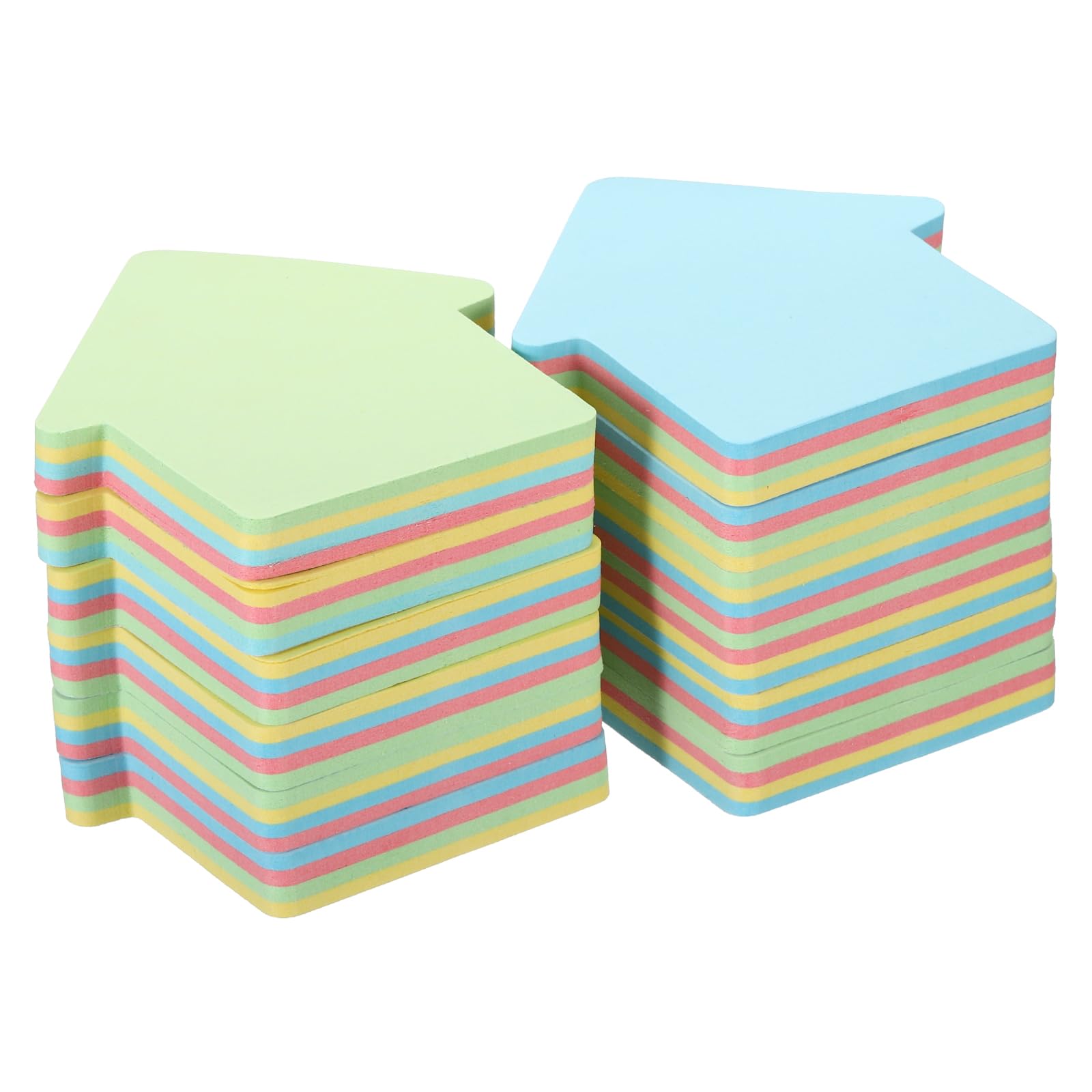 PATIKIL 2.7 x 2.7 Inch House Shape Sticky Notes, 12 Pads Cute Self-Stick Memo Pads Bright Colorful 100 Sheets/Pad for Home Office, 4 Colors