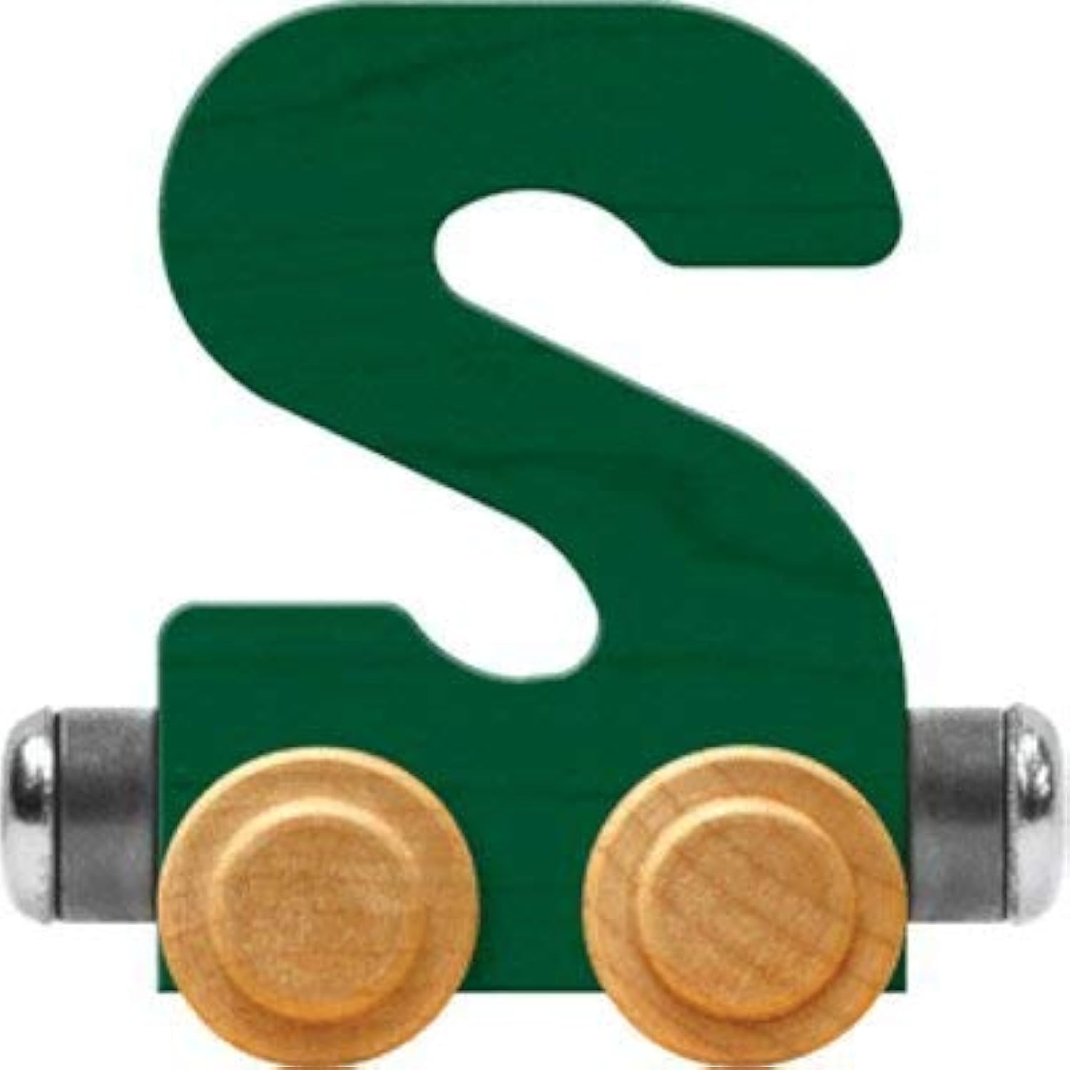 Maple Landmark NameTrains Bright Letter Car S - Made in USA (Green)