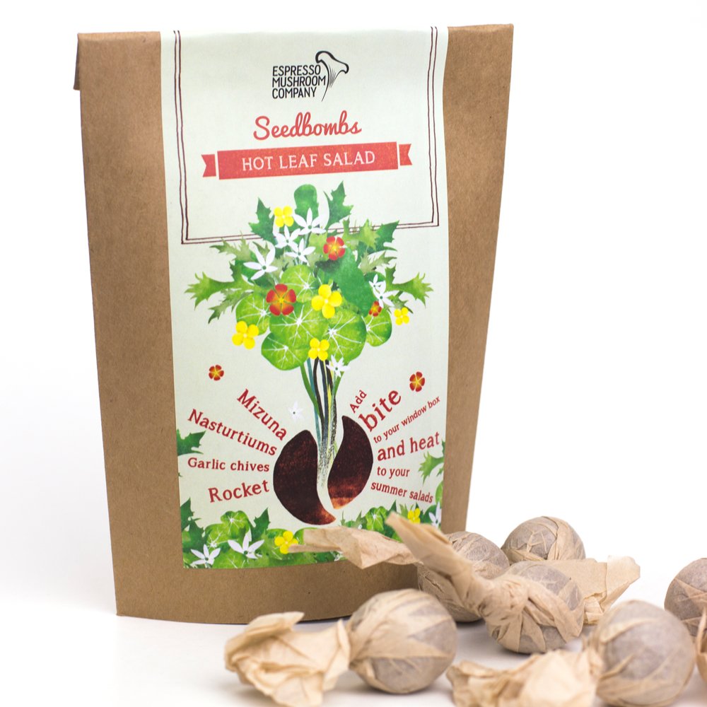 Espresso Mushroom Company Hot Leaf Salad Seedbomb