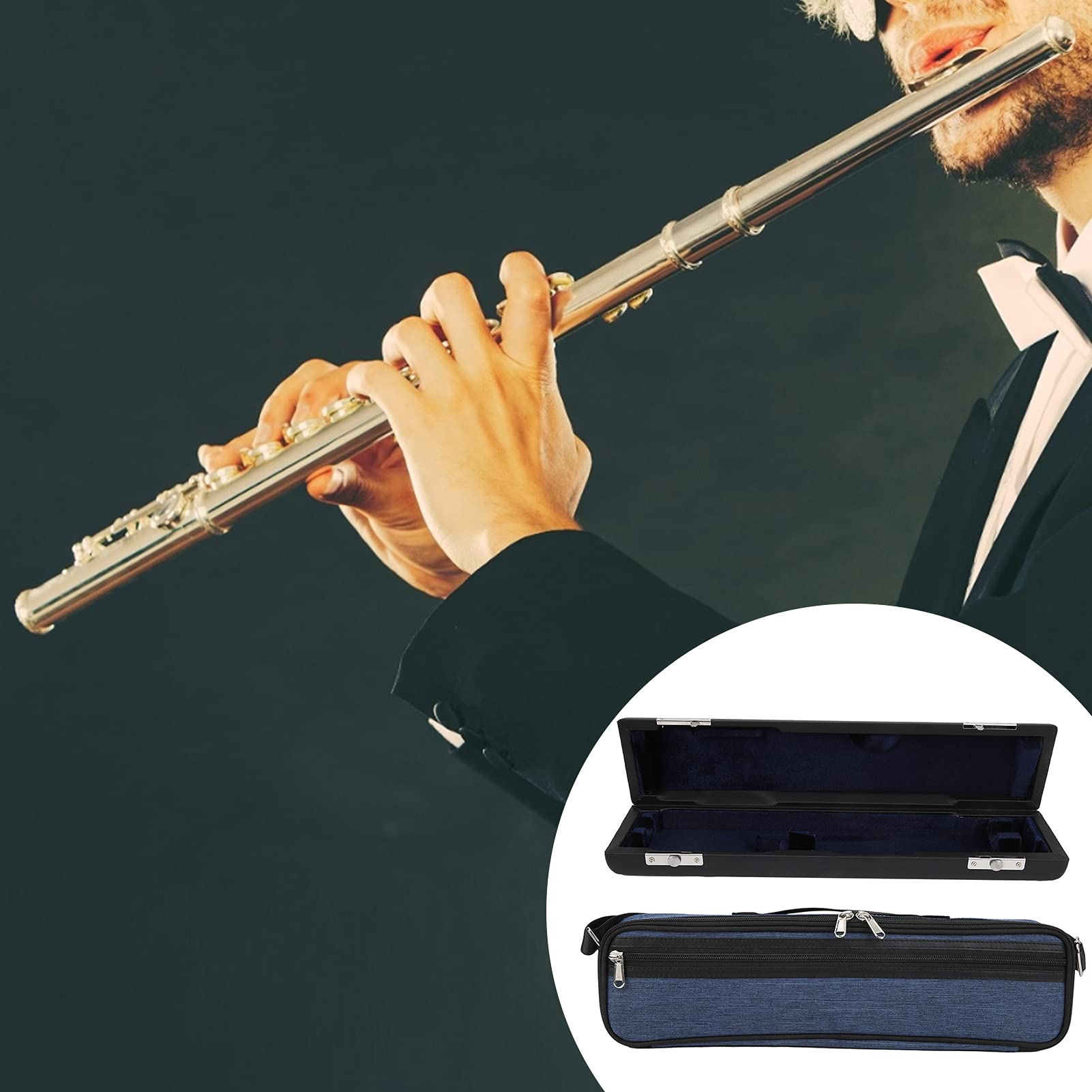 Étui pour flûte - Facile à transporter - Accessoires pour instruments de musique - En tissu Oxford - Pour protéger les accessoires en cuir synthétique