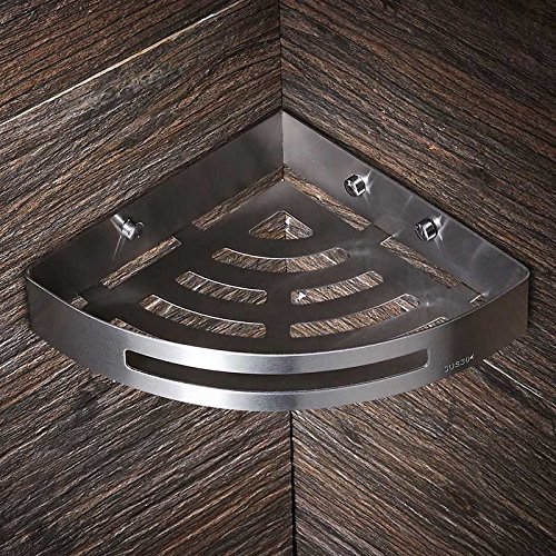 ZJHFFFG Corner Shower Caddy Stainless Steel Bathroom Shelves Brushed Nickel Wall Mount Triangle Cosmetics Shampoo Storage Rack Bath