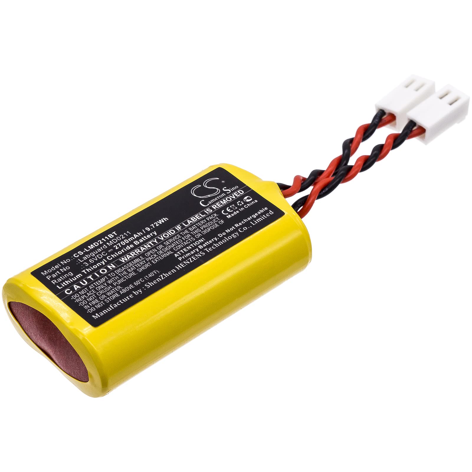Afshan2700mAh/3.6V Battery Replacement for Allarme Labguard MD0211