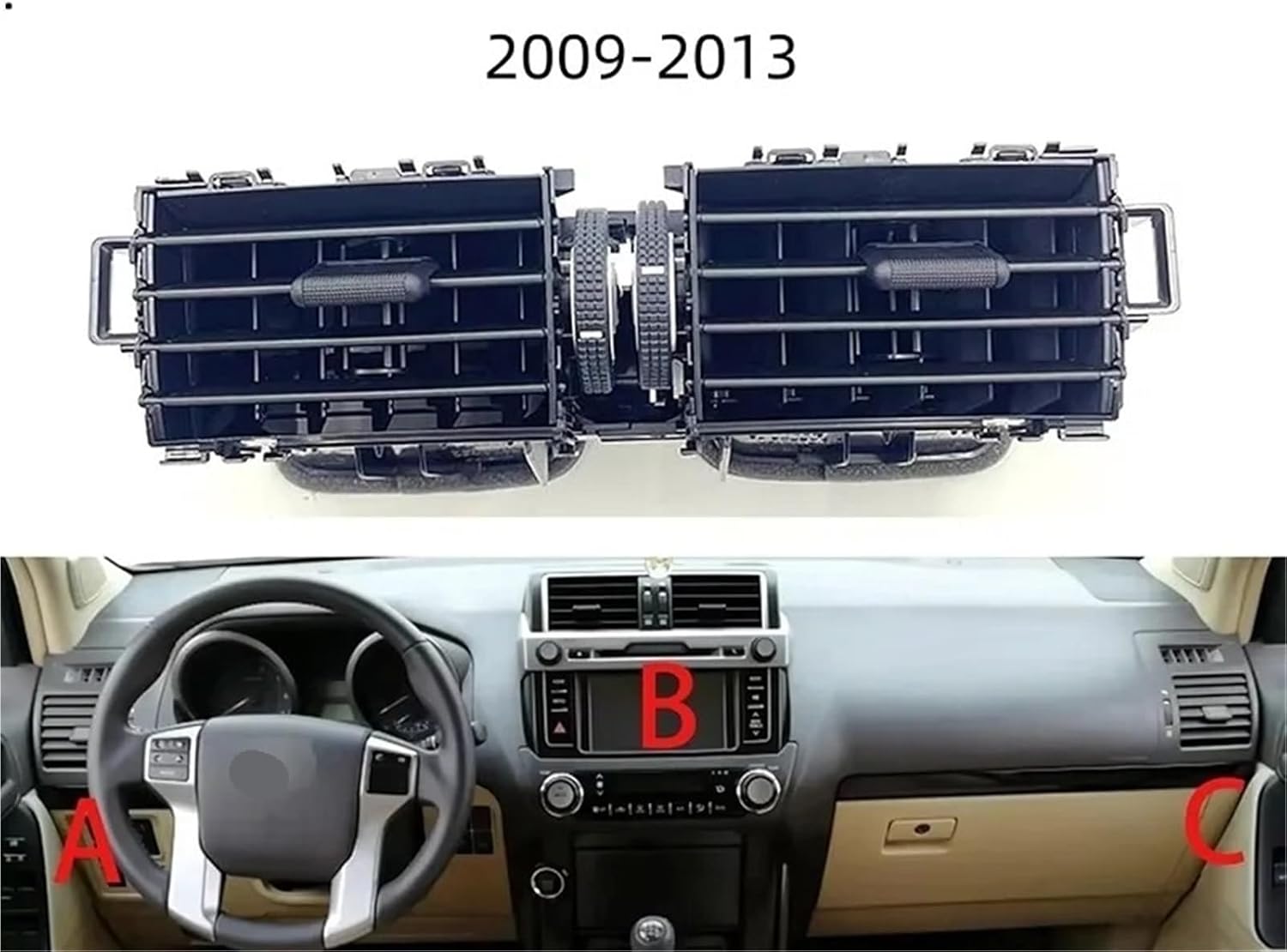 Car A/C Air Conditioner Vents Conditioning Outlet Compatible With Toyota Land Cruiser Prado 2700 LC150 2009-2013(B)
