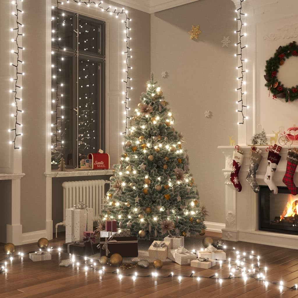 led lichterkette mit batterie,lichterketten,LED-Lichterkette mit 2000 LEDs Kaltweiß 45 m PVCGeeignet für Patio, Schlafzimmer, Wohnzimmer, Weihnachten