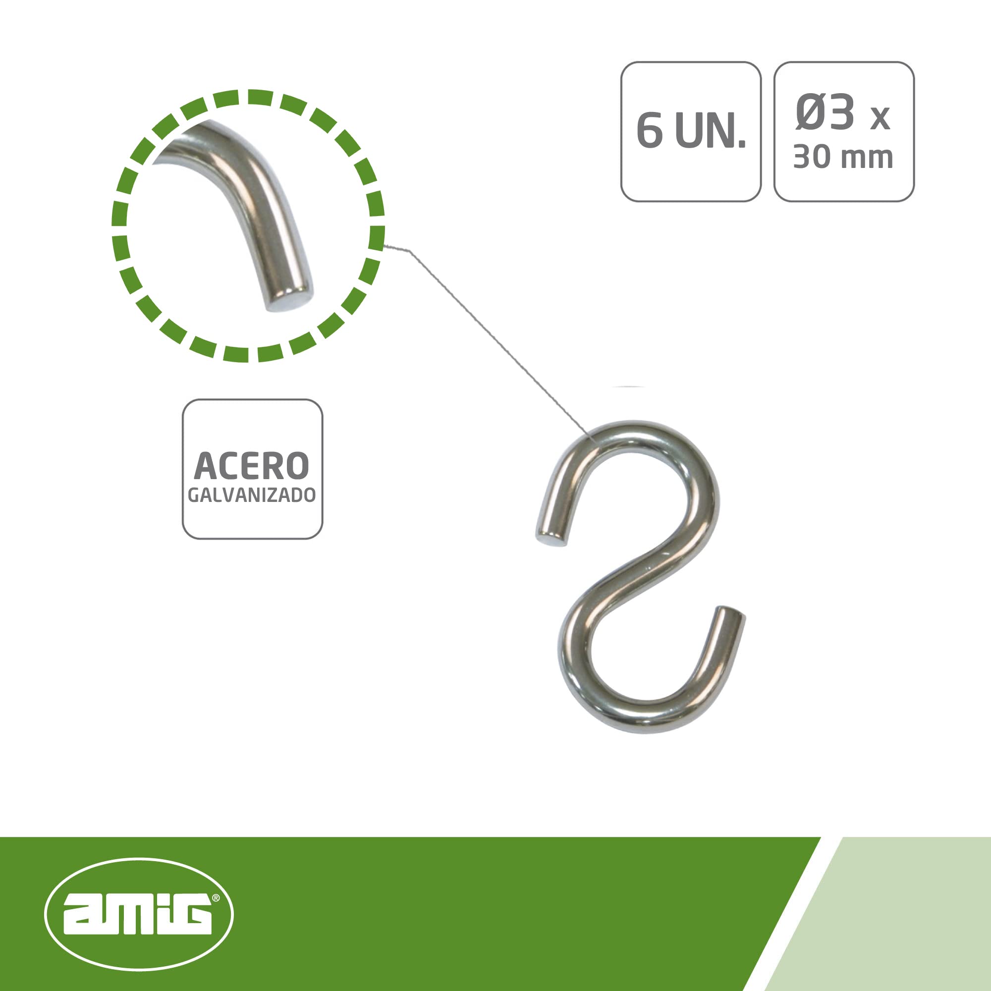 AB Tools 50 Ganci A S Da Appendere 4 Mm In Acciaio Inox Di - Foto 4
