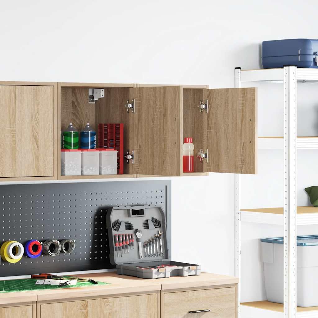 INLIFE Garagen-Wandschränke 2 STK. Sonoma-Eiche Holzwerkstoff,Wirtschaft & Industrie,Gewerbliche Lagerung,Industrieschränke,Braun,14.95 KG,860630