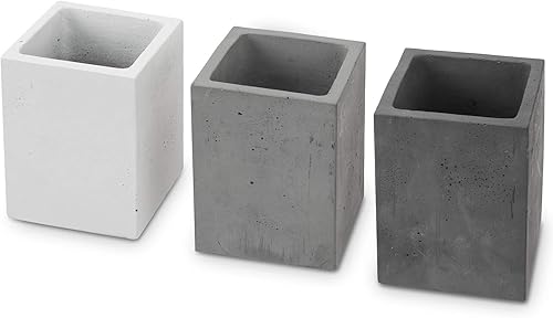 Miniatura 8 de MyGift Soporte para Bolígrafos y Lápices para Escritorio, Porta Lápices para Escritorio, Taza de Lápices de Escritorio de Concreto, Tono Gris