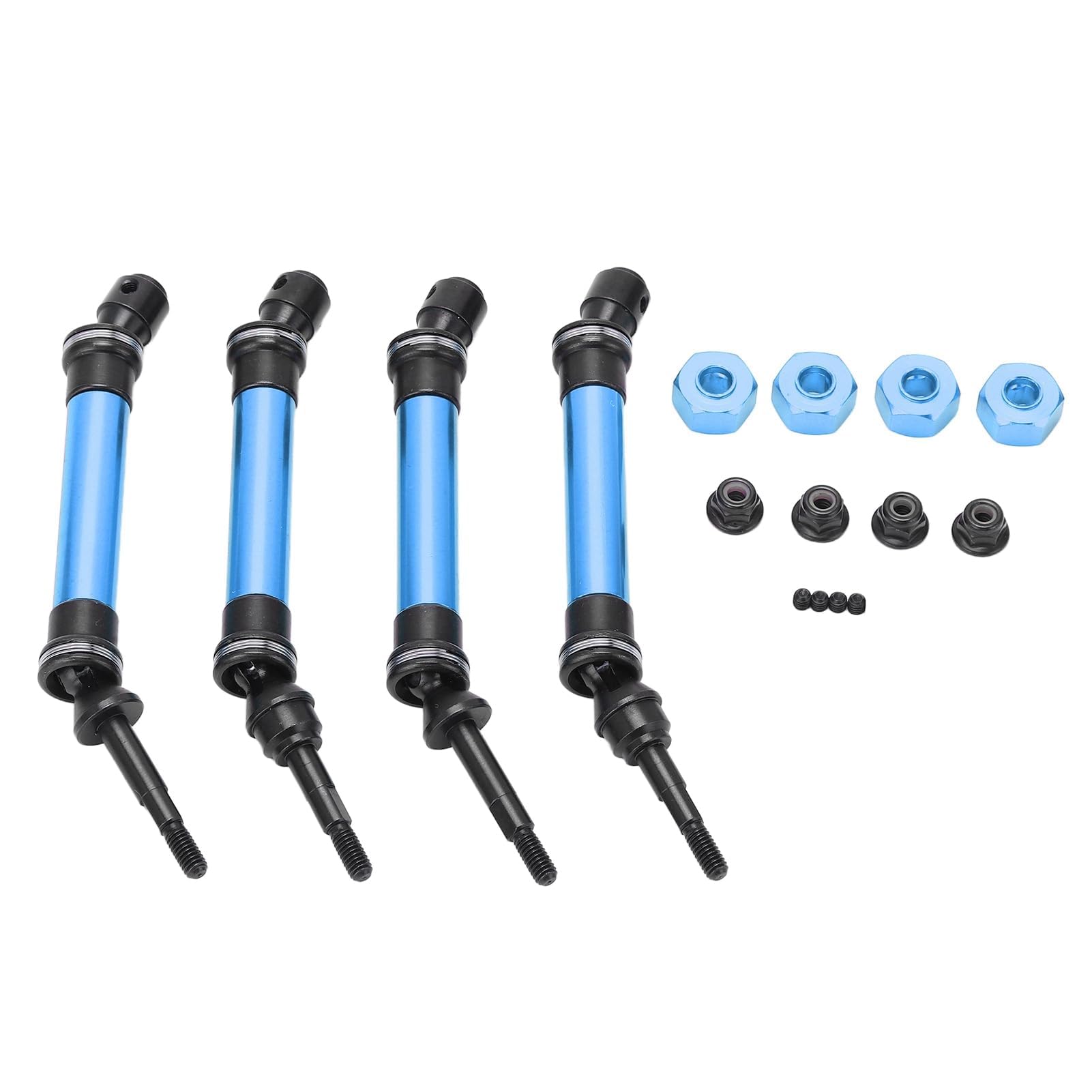 4PCS RC CAR CVD Stalowe przednie wał napędowy, przeciwpoślizgowe i solidne kompatybilne wału napędowe kompatybilne dla Traxxas Slash 4x4 1/10 zdalny samochód sterujący (niebieski) (Blue)