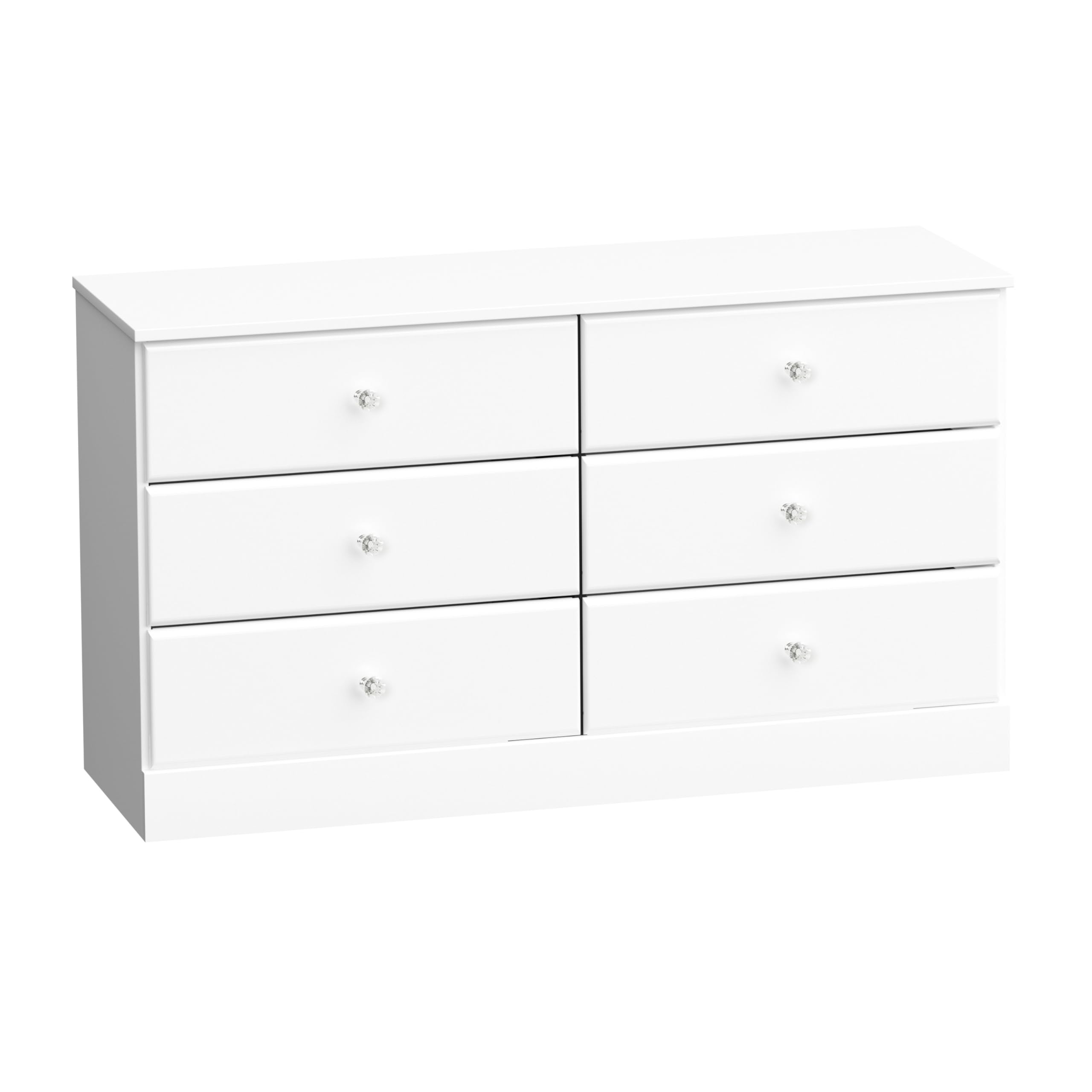 Prepac Astrid 6 Drawer Double Dresser in White