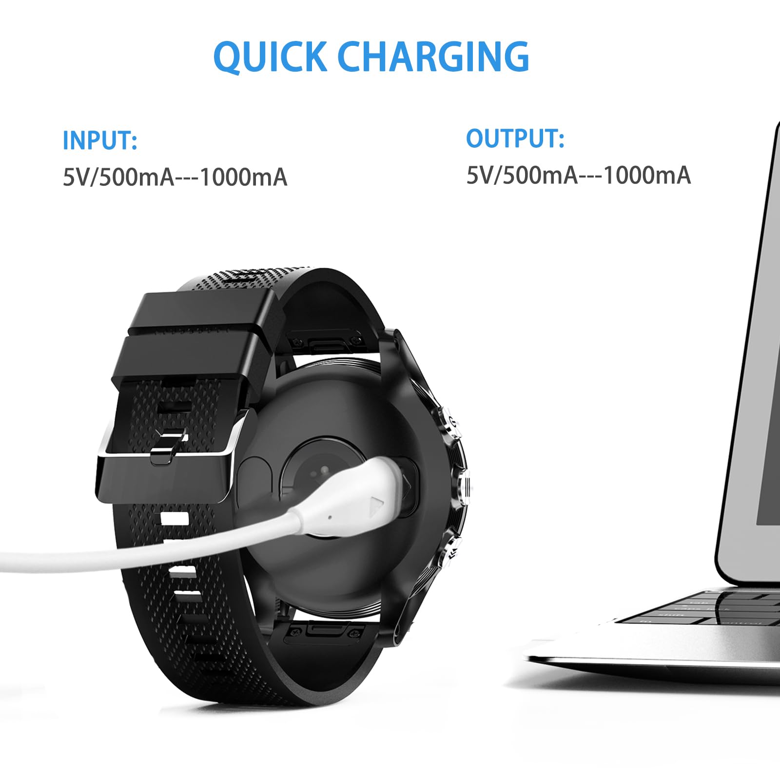 Cavo Caricatore Compatibile per Garmin Fenix 7 7S 7X 6 6S 6X Pro 5 5S 5X Plus, Venu 2 Plus 2S Sq, Forerunner 165 55 955 245 255 265, Vivoactive 3 4 5, Vivomove/Approach/Instinct/Epix