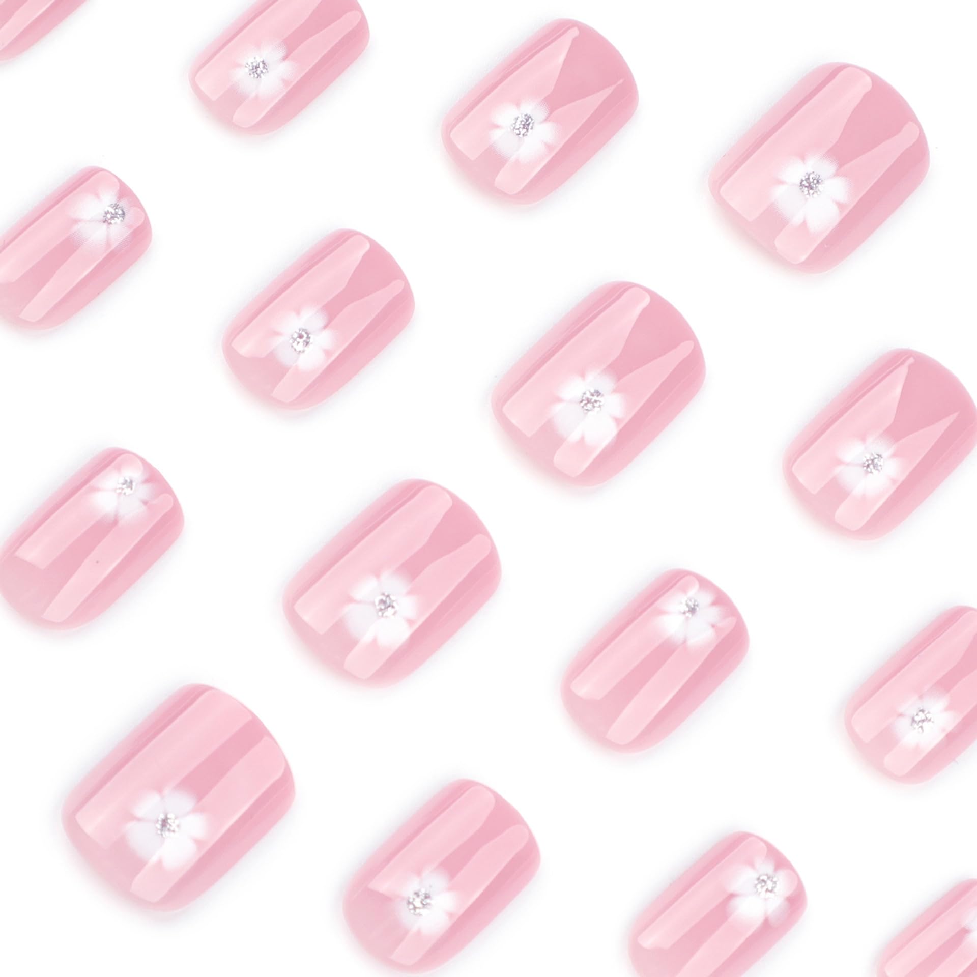 SXVME Soft Gel Press on Nails Short Square, French Tip False Nails Short Coffin - Image 3