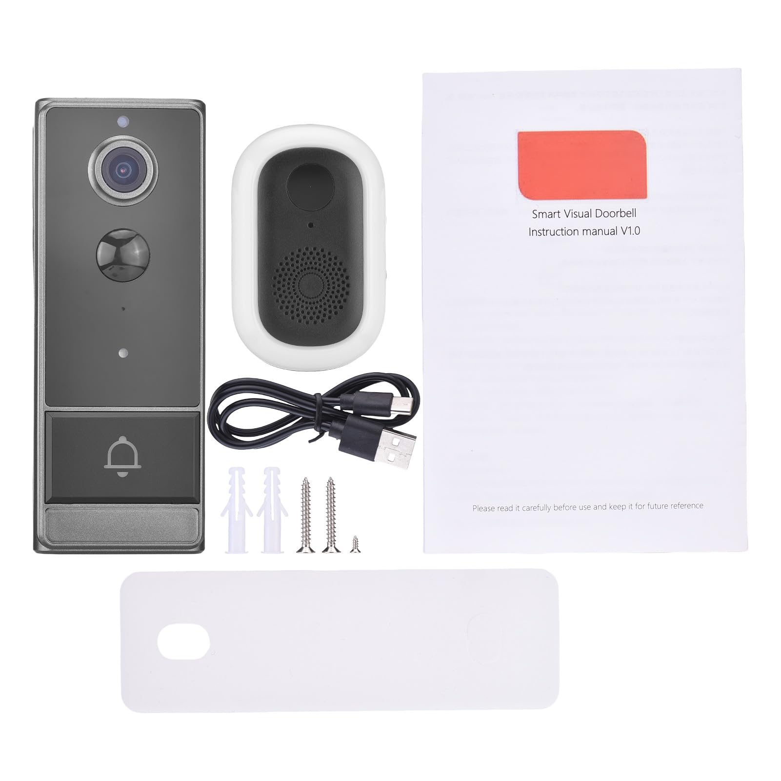 Smart Smart WiFi, campanello senza fili, intercom con PIR Wakeup 1280 x 720, visione notturna, due possibilità audio, IP65, Water Proof for Home Security,