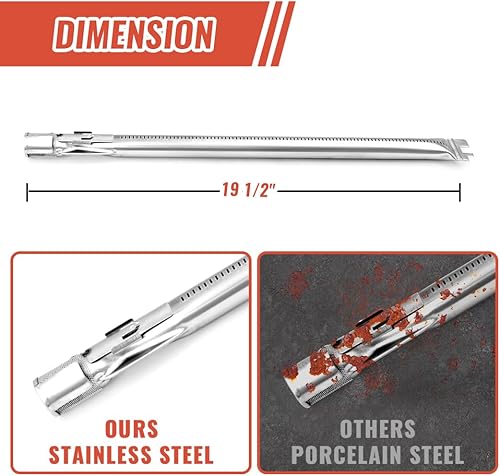Miniatura 2 de Quemador de parrilla de 19.5 pulgadas para Weber Genesis 300 Series E310 E320 E330 S310 S320 S330 EP310 EP320 EP330 parrillas de gas con panel de
