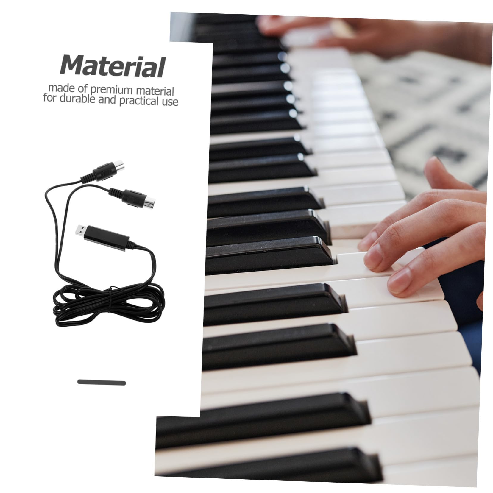 Toyvian 2piezas Cable Midi Usb De Metros Para Piano Adaptador Profesional Para Teclado Musical Pc Laptop Conexión Rápida y Estable Compatible Sistemas y