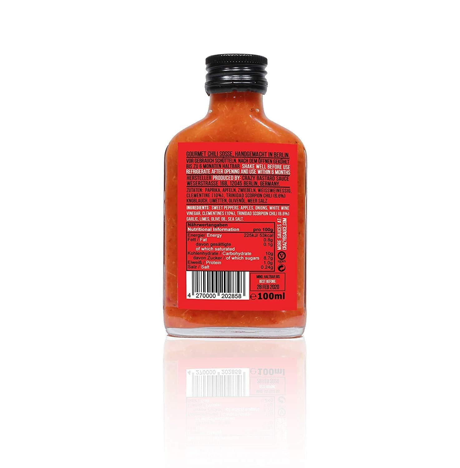 Crazy B Sauce - 7er Bundle mild to extremely hot chilli sauce (7 x 100ml bottle) - Set de regalo para los amantes de la barbacoa y el chilii