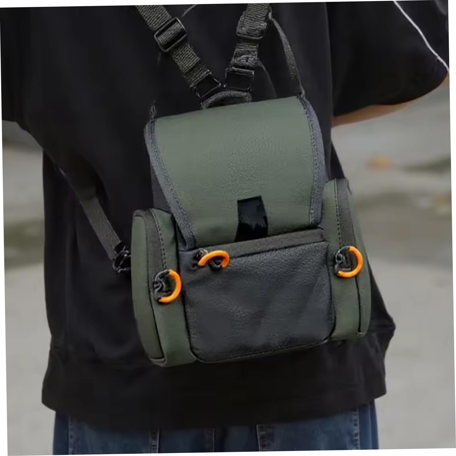 Brusttasche für die Jagd | Fernglas-Geschirr, atmungsaktiv, verstellbar, Jagd-Brusttasche mit Mehreren Taschen, wasserdicht, für Männer und Frauen, Armeegrün