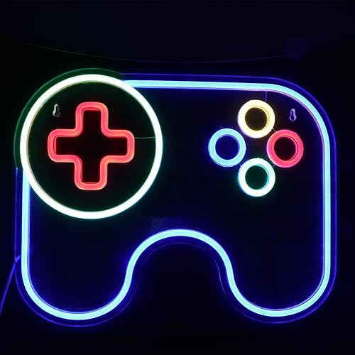 Miniatura 7 de Letrero de neón con forma de juego para decoración de pared, luz LED acrílica con control de videojuegos para sala de juegos, luz de neón regulable